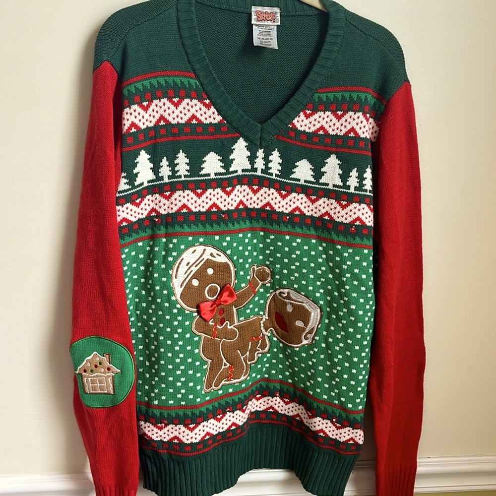 Ugly Naughty Lightup Christmas Sweater L